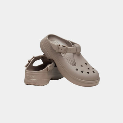 Crocs Classic Mary Jane Clog - כפכפי קרוקס לנשים מרי ג'ין בצבע טאופ